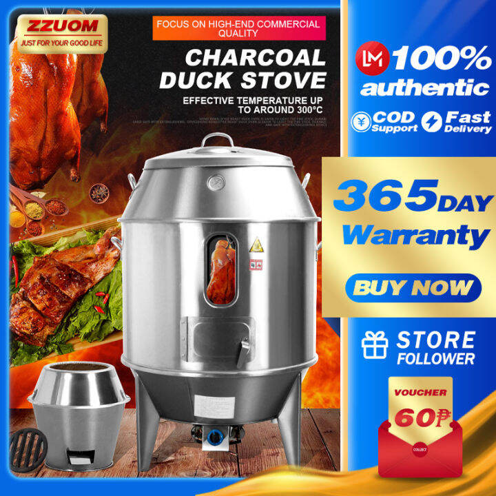 ZZUOM Gas roast duck stove 80CM wide, stainless steel charcoal roast