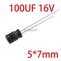 16v100uf คุณภาพสูง50ชิ้น5*7มม. 100Uf 16V 5*7ตัวเก็บประจุแบบอิเล็กโทรไลติก