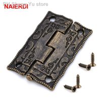 4PCS NAIERDI Antique Bronze Hinges Cabinet Door Drawer Decoration Vintage Hinge For Jewelry Wooden Box Furniture Hardware