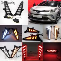 ไฟ LED DRL 1ชุดสำหรับ Toyota C-HR CHR 2016 2017 2018 2019ไฟวิ่งกลางวันกันชนท้ายไฟตัดหมอกไฟเตือนไฟเบรก