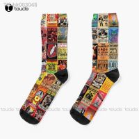 ✠ Rock Band Posters Socks Running Socks Womens Personalized Custom Unisex Adult Teen Youth Socks 360° Digital Print Christmas Gift