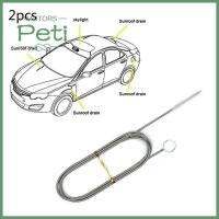 PETI มอเตอร์อุปกรณ์เสริมทำความสะอาด2ชุดเครื่องมือชิ้นแปรงดักช่องระบายน้ำรถพับได้ซันรูฟที่ตากท่อยาวแบบยืดหยุ่นที่ตากท่อระบายน้ำสำหรับรถยนต์ที่ระบายน้ำออกจากตู้เย็น