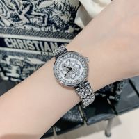 กันน้ำหมุนแบบ Dial Quartz 2022ใหม่สไตล์ Dinemi สุภาพสตรีนาฬิกา Rhinestone แสงหรูหราข้อมือหญิง