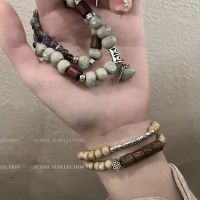 Double-layer ceramic beaded bracelet for women light luxury small exquisite design high-end bestie bracelet ins retro hand jewelry