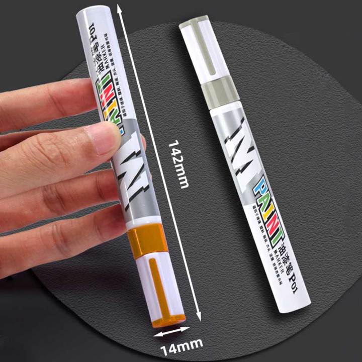 motome-ปากกาสีปากกาน้ำมันสีปากกาโลหะ-สีศิลปะปากกาสีขาวมีความมันปากกาทำเครื่องหมายสีขาวหนาพิเศษ