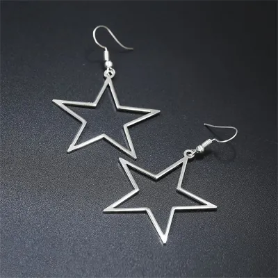 Womens Metal Star Earrings Large Star Earrings For Women Fashion Personality Jewelry Creative Dangle Earrings Holiday Gift Earrings