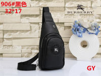 【 Hot Sale】Original BURBER Men S Chest Bags Casual Waist Bags Small Short Trip Travel Carry Bags Men S Waterproof Shoulder Crossbody Bags Cowhide Handbags