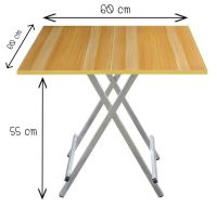 โต๊ะไม้อเนกประสงค์ สามารถพับได้ ขนาด 60x60 ซม. (พับได้เฉพาะโต๊ะ)