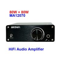 เพาเวอร์แอมป์เครื่องเสียง MA12070ระบบดิจิตัล2*80W สำหรับลำโพงขนาด20W ~ 200W เครื่องขยายเสียงสเตอริโอ Hifi คลาส D Aux DC15-19V