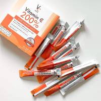 1 กล่อง วิตซีเพียว VC VIT C VITAMIN C 200% PURE POWER SHOT วิตามินซีน้องฉัตร 14 ซอง