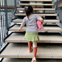 2021 Autumn Summer Knitted Skirt Green Solid Vintage Girl Skirts Children Brand Bottoms