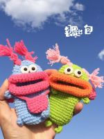 Uniqlo original New Sausage Mouth Car Key Case Finished Handmade Wool Knitting Crochet Ugly Cute Creative Bag Pendant Gift