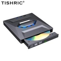 TISHRIC เอ็กซ์เทอนอลดีวีดีไดร์ฟ USB 3.0 Type C แบบพกพาเครื่องเล่นออปติคอล CD RW Writer Burner สำหรับแล็ปท็อปและโน้ตบุ๊ค