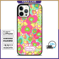 Lilly Pulitzer Flowers Phone Case for iPhone 14 Pro Max / iPhone 13 Pro Max / iPhone 12 Pro Max / XS Max / Samsung Galaxy Note 10 Plus / S22 Ultra / S21 Plus Anti-fall Protective Case Cover