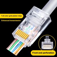 ✹ 100Pcs CAT6 Connector Plugs RJ45 Network Cable Modular Pass Through CAT6 Connector Plugs 8P8C Accessories Strong Plasticity