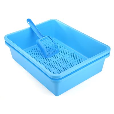 【YF】 1pc Resin Cat Litter Tray Anti Splash Dog With Scoop Pet Toilet Training Kit Indoor Home Sandbox Bedpan