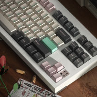 Domikey DCS Abs Doubleshot Keycap Villanella ฆ่า Eve สีดำสีชมพู Hirigana Cherry โปรไฟล์สำหรับแป้นพิมพ์87 104 Bm60 Bm65 Bm68