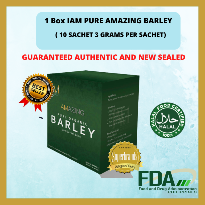 ( Atis shop ) 1 box IAM Amazing Pure Organic Barley powdered drink mix