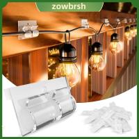 ZOWBRSH 10Pcs พร้อมแถบกาว ตะขอกาวไร้รอยต่อ เหนียวติดแน่น ที่ยึดสายไฟ ตะขอไร้รอย สากลสากลสากล โปร่งใสโปร่งใส คลิปไฟสตริง ในร่มกลางแจ้ง