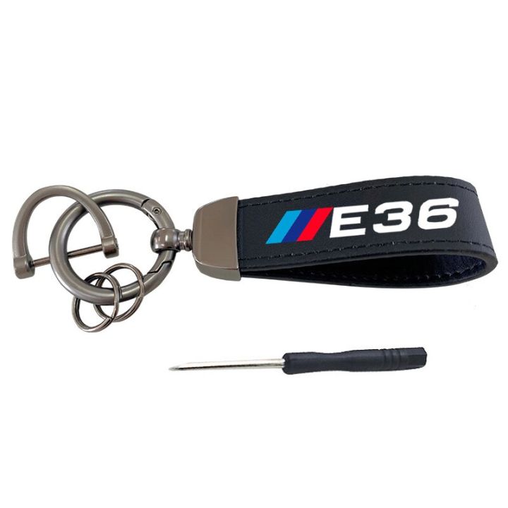 พวงกุญแจหนังวัวชั้นยอดอุปกรณ์ตกแต่งรถยนต์สำหรับรถ-bmw-e87-e60-e34-e46รถ-e90