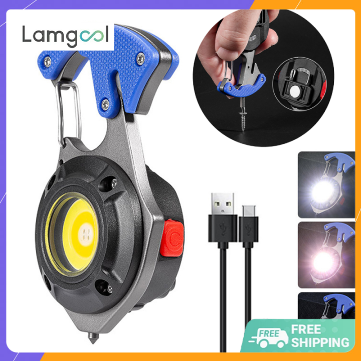 Ready Stock Multifunction COB LED Flashlight Outdoor USB C