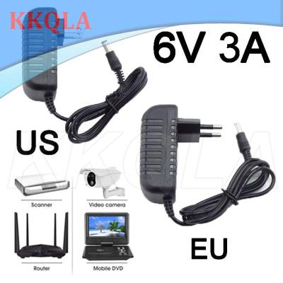 QKKQLA DC 6V 3A Adapter Power Supply Converter AC 110V 220V Wall Charger SwitchLed Transformer Charging 5.5*2.5mm for CCTV Camera