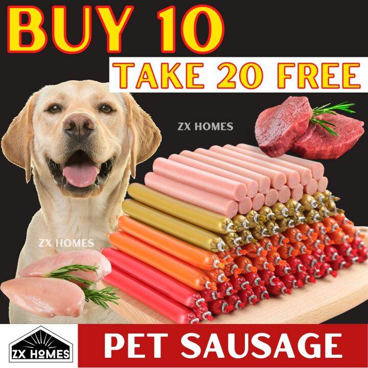 ZX HOMES 15g Pet Sausage Cat Dog Food Treats Ham Training Reward Snacks