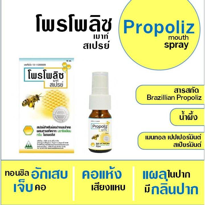 propoliz-mouth-spray-15ml-สูตรดั้งเดิม-สูตรกระชายขาว-โพรโพลิซ-เมาท์-สเปรย์-สำหรับช่องปาก-ผสมสารสกัดจากธรรมชาติ