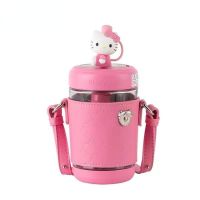 Sanrio Luxury Hello Kitty Cup With Rope Cold Brew Coffee Straw Bottle Adult Children Large Capacity Summer Water Cup For Outdoor