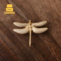 Copper Color Drawer Knobs Dragonfly-shaped Dresser Knobs Furniture Handles Insect Cabinet Pull Handles for Cabinets and Drawers