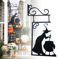 {คลังสินค้าพร้อม} ตกแต่งฮาโลวีนรูปปั้นแม่มดลึกลับ Silhouette Chic Design Witch Wall Silhouette Deformation Resistance Home Family Front Yard Party Wall Hangings