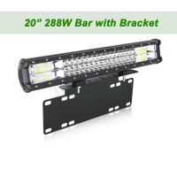 20 inch 288W LED Light Bar License Plate Mount Bracket Combo Beam Offroad Driving Fog Lamp Holder Car SUV Truck 4x4 12V 24V