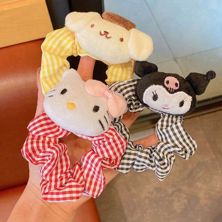 yinbai-mother-baby-house-gt-girls-tie-hair-large-intestine-ring-korean-version-plush-animal-cartoon-rope-sweet-cute-headband-simple-checked-accessories-headdress-ball-head-tail