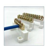 1Pcs Barrier Terminal Strip Bar Block Zero Line 5 7 10 12 Position Copper Grounding Strip Terminal Wire Connector