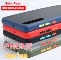 เคสขอบสีไอโฟน Case iPhone SE 2020 / iPhone6 / 6S / 6Plus / 6splus / 7Plus / 8Plus / iPhone X / XS / XR / iPhone 11 / 11Pro / 11Pro Max ปุ่มสีนิ่มผิวด้าน เคสกันกระแทก