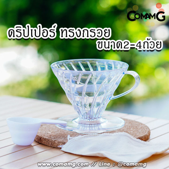 ดริปเปอร์กาแฟ-แก้วดริปกาแฟพลาสติก-ทรงสี่เหลี่ยนคางหมูและทรงกรวย