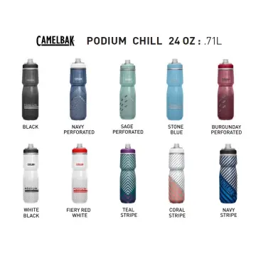 CamelBak Podium Chill Outdoor Bottle - Grey / Teal Stripe / - 24 oz