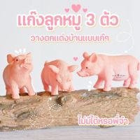 Mini Pig โมเดลหมูน้อย 3 ตัว ตุ๊กตาหมูน้อยตกแต่งสวน ตุ๊กตาหมูจัดสวนถาด (คละแบบ)