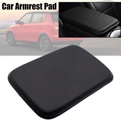Car Armrest Cushion Cover Carbon Fiber Leather Car Cushion Console Cover Armrest Center Pad Accessories W2O9