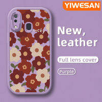 YIWESAN เคส A20s M10s A20 A30ปลอกสำหรับ Samsung ทันสมัยเคสโทรศัพท์สีกันกระแทกลายดอกไม้สีชมพูสีแดงสวยทนทานต่อการตกเคสซิลิโคนเนื้อนิ่ม