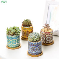 AERJ 4 Pack 3 Inch Ceramic Planters Cylinder Ceramic Mandala Multicolor Cactus Pot for Indoor Plants FlowersAERJ 4 Pack 3 Inch Ceramic Planters Cylinder Ceramic Mandala Multicolor Cactus Pot for Indoor Plants Flowers AJ-MY