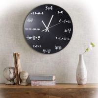 ZZOOI Wall Clock Acrylic Mathematical Formula Clocks Living Room Office Home Diy Decorations Wall Clock Modern Design