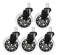 1/5PCS Office Chair Caster Wheels 3 Inch Swivel Rubber Caster Wheels Replacement Soft Safe Rollers Furniture Hardware Furniture Protectors  Replacemen