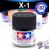 TAMIYA 81501 X-1 X1 BLACK สีดำเงา ACRYLIC PAINT MINI COLOR 10ML สีอะครีลิกสำหรับพลาสติก โมเดล VCA GUNDAM