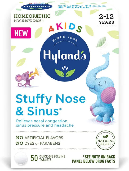 Hyland's 4 Kids Stuffy Nose & Sinus Cold and Allergy Medicine for