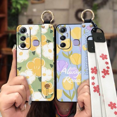 armor case Fashion Design Phone Case For infinix Hot11/X662 cartoon Soft Case Silicone Kickstand painting flowers cute