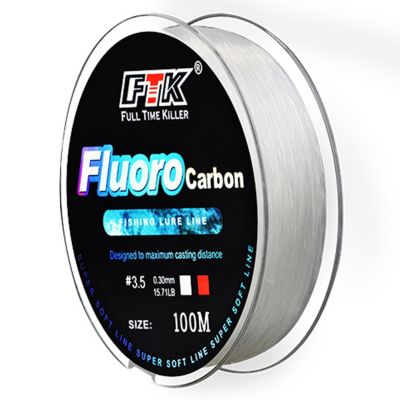 (คลังสินค้าพร้อม) ม้วน100เมตร X สายเหยื่อล่อวัสดุฟลูออโรคาร์บอนตกปลาแบบ Fluorocarbon เอ็นตกปลา