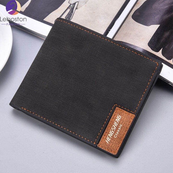 dompet-koin-พับได้หลายช่องเสียบบัตร-pu-กระเป๋าใส่นามบัตรหนังนิ่มแฟชั่นฝ้าสำหรับกระเป๋าผู้ชายแบบสั้น