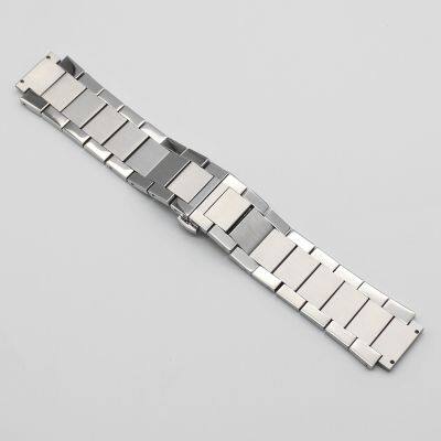 【Hot Sale】 Processing factory wholesale stainless steel T-head three-bead watch strap Metal solid double-press butterfly buckle