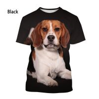 Summer new fashion animal dog beagle men and women 3D printing casual short-sleeved street T-shirt